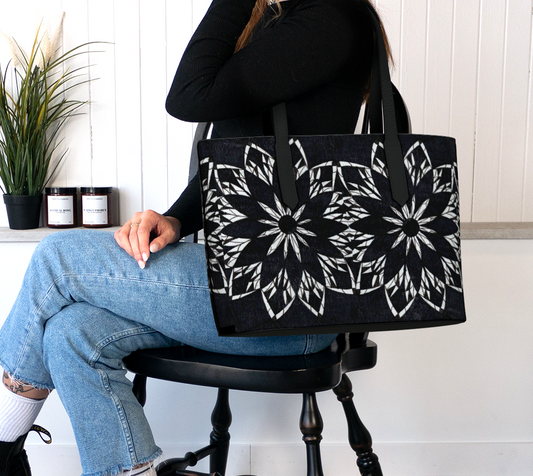Vegan Leather Bag | Black Stained Glass