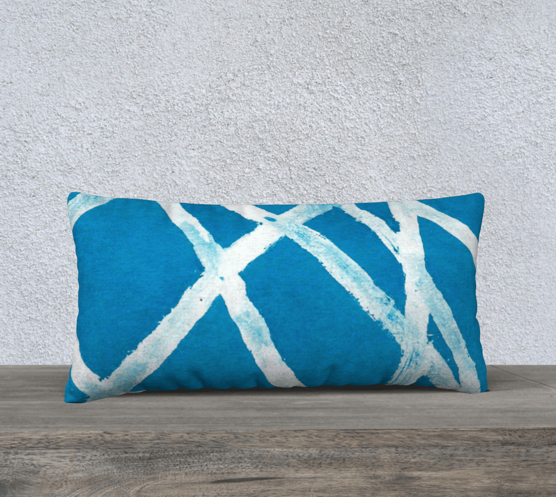 Throw Pillow Cover | 24 x 12 | White Lines
