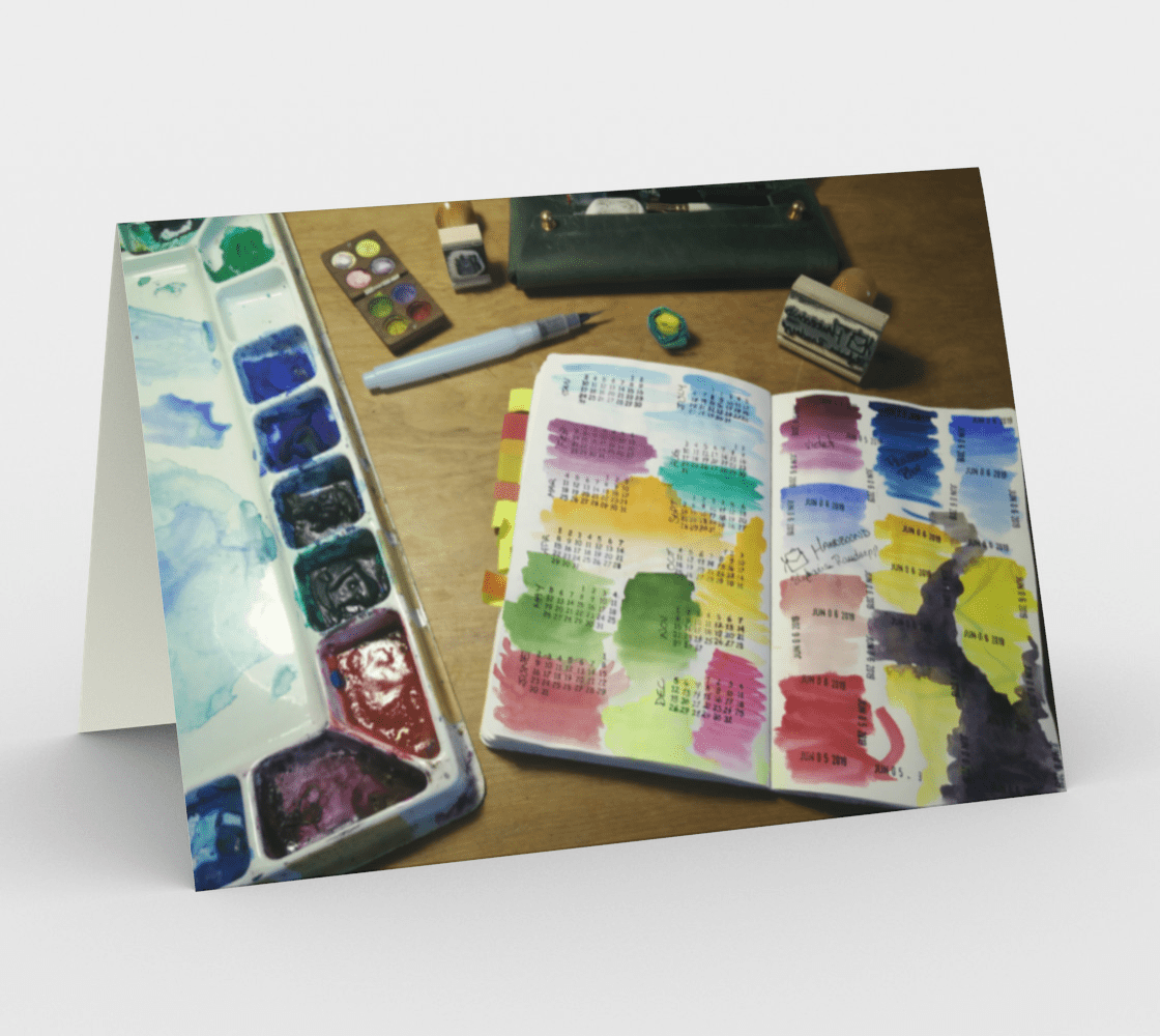 Blank Greeting Card | 5 x 7 | Hand-Stamped & Painted