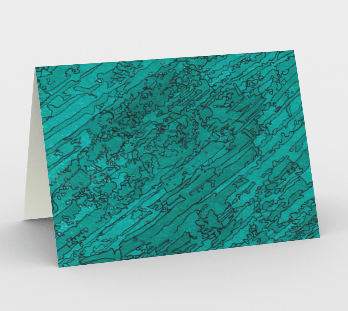 Blank Greeting Card | 5 x 7 | Etched in Turquoise