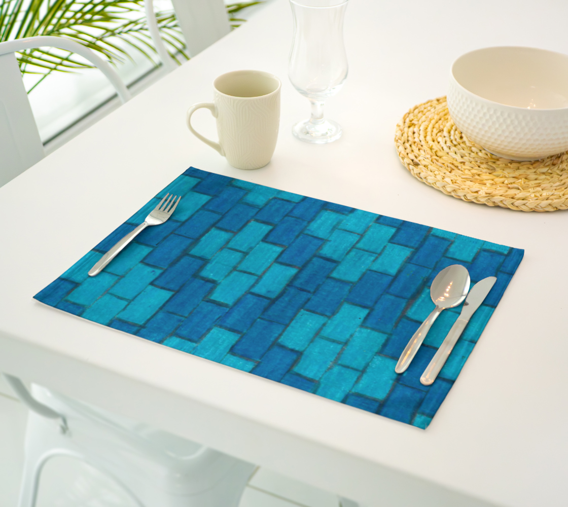 Placemat Blue Bricks