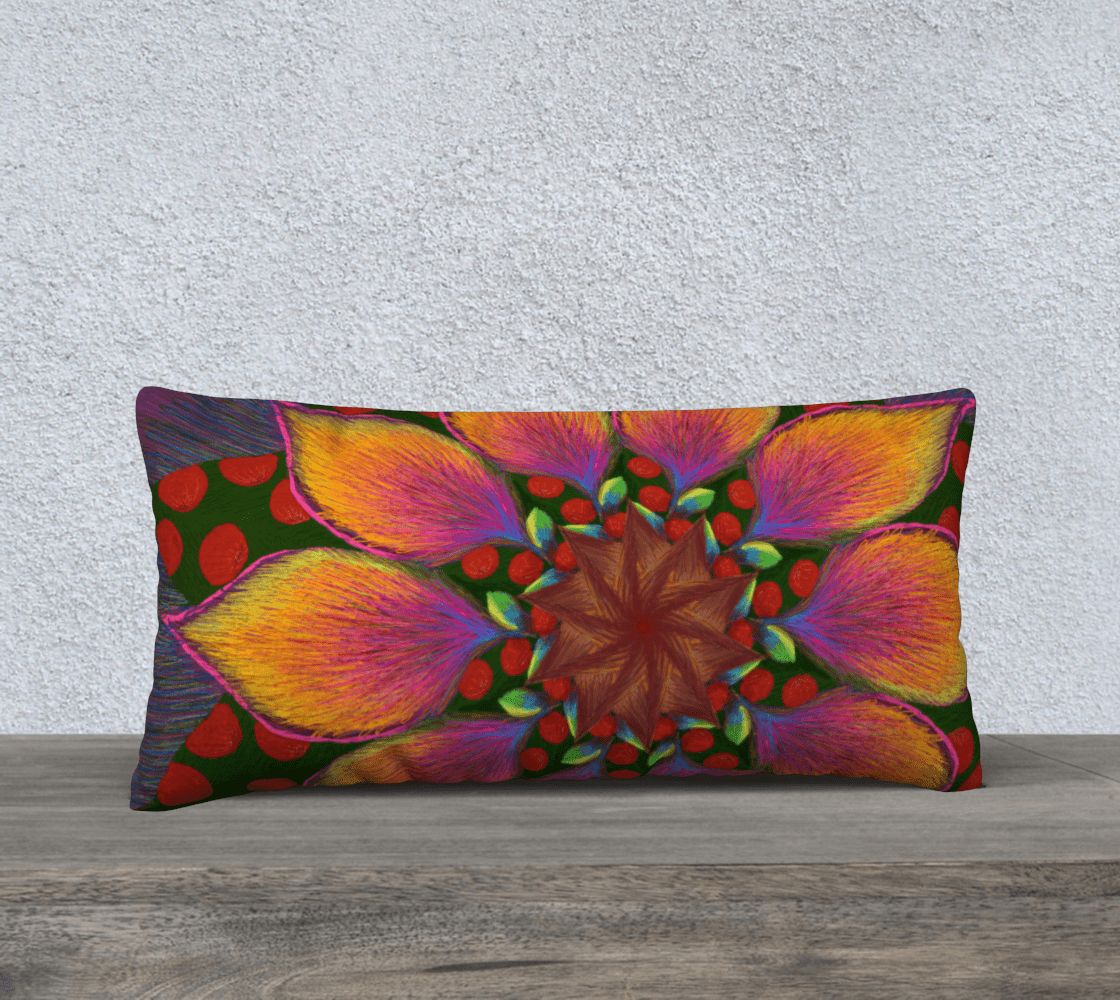Throw Pillow Cover | 24 x 12 | Flower Power