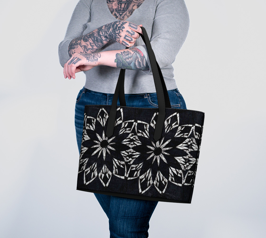 Vegan Leather Bag | Black Stained Glass