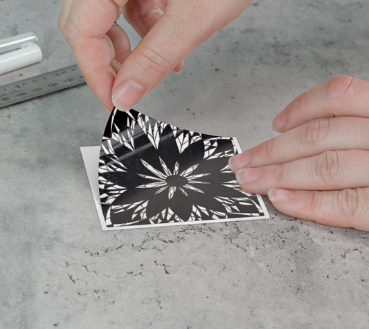 Sticker | 3 x 3 | Black Stained Glass