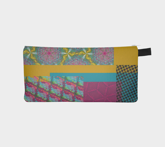 Zippered Cotton Canvas Pencil Case | Tropical Explosion