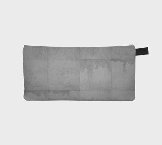 Zippered Cotton Canvas Pencil Case | Concrete