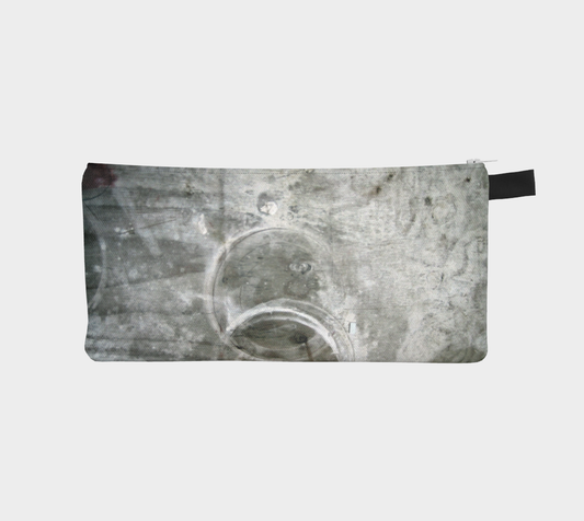 Zippered Cotton Canvas Pencil Case | White Rings