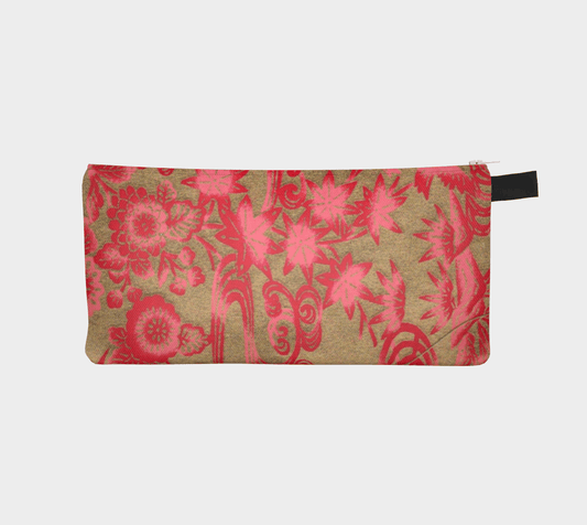 Zippered Cotton Canvas Pencil Case | Pink Velvet