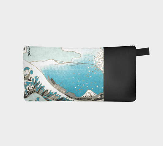 Zippered Cotton Canvas Pencil Case | The Great Wave