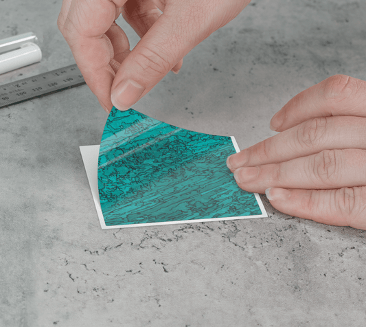 Sticker | 3 x 3 | Etched in Turquoise