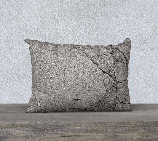 Throw Pillow Cover | 20 x 14 | Cracked Concrete