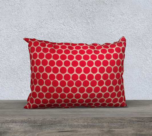 Throw Pillow Cover | 20 x 14 | Red Polka Dots