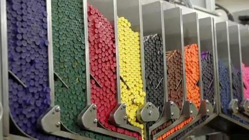 Inside a crayon factory