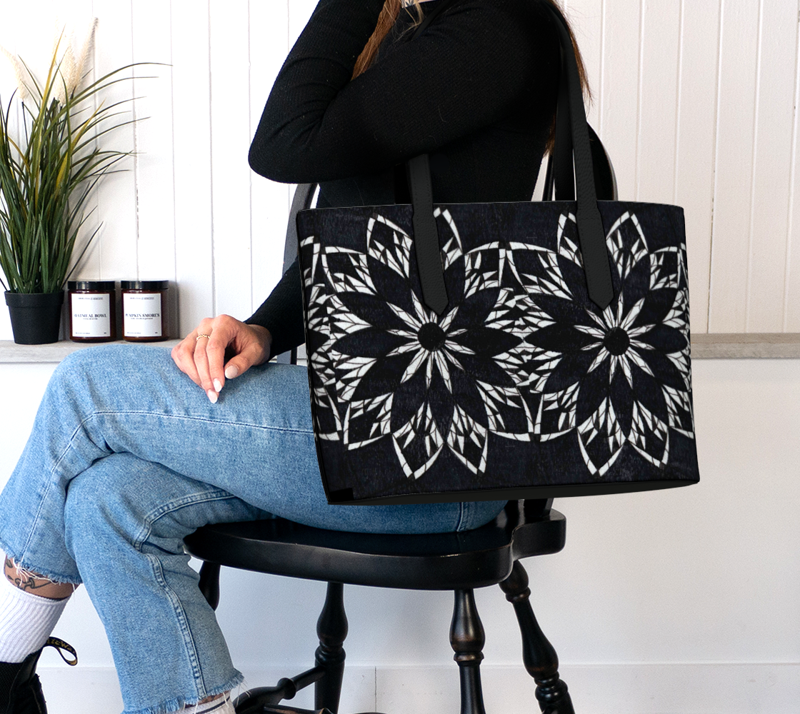 Vegan Leather Bag | Black Stained Glass