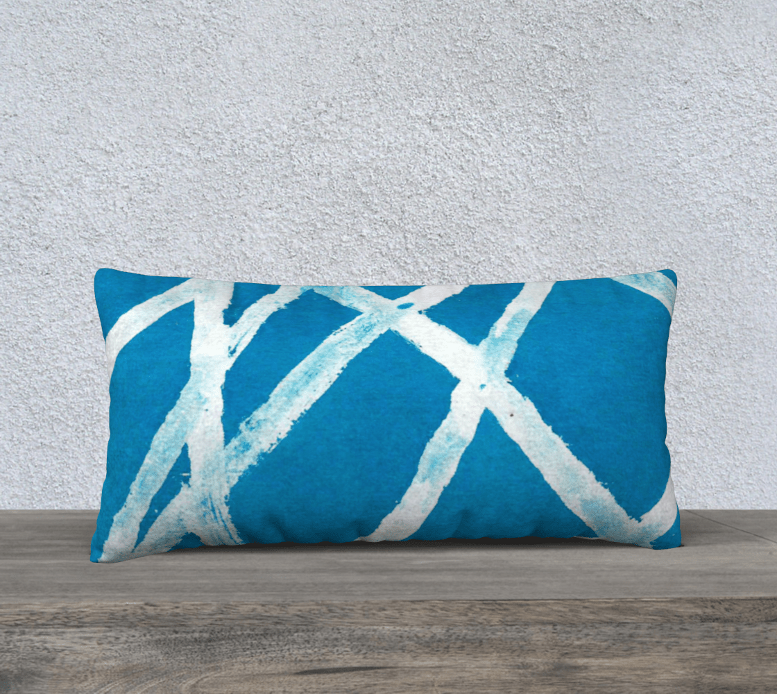 Throw Pillow Cover | 24 x 12 | White Lines
