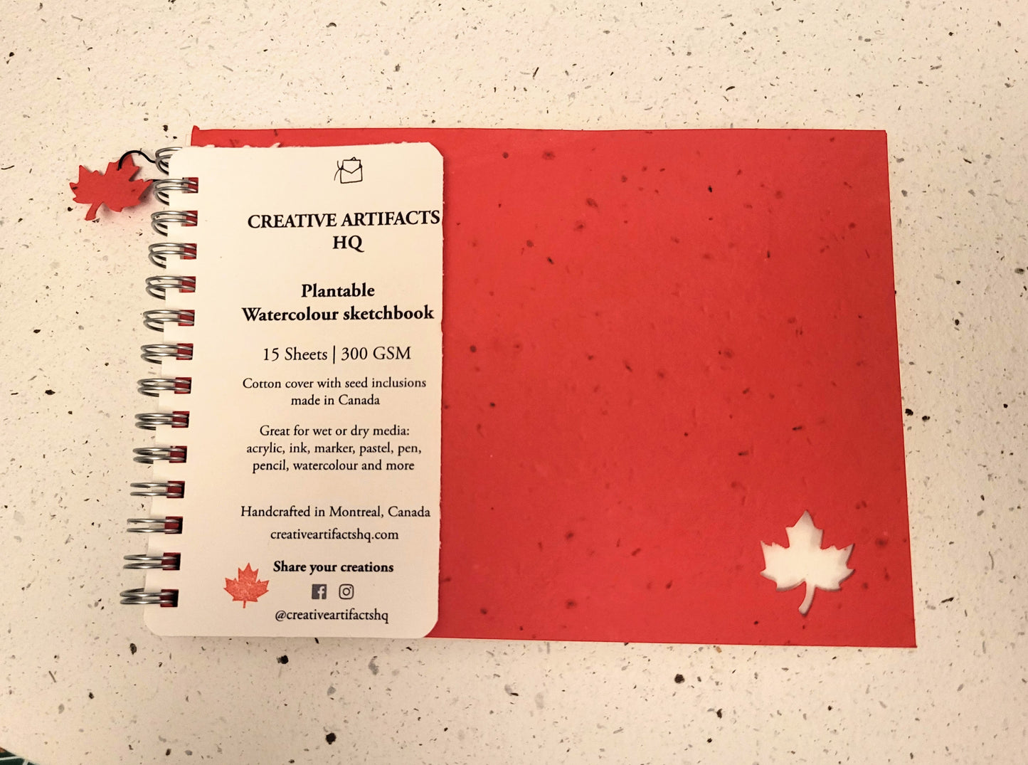 Limited Edition | Plantable Watercolour Sketchbooks | Maple Leaf