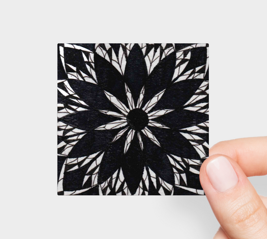 Sticker | 3 x 3 | Black Stained Glass
