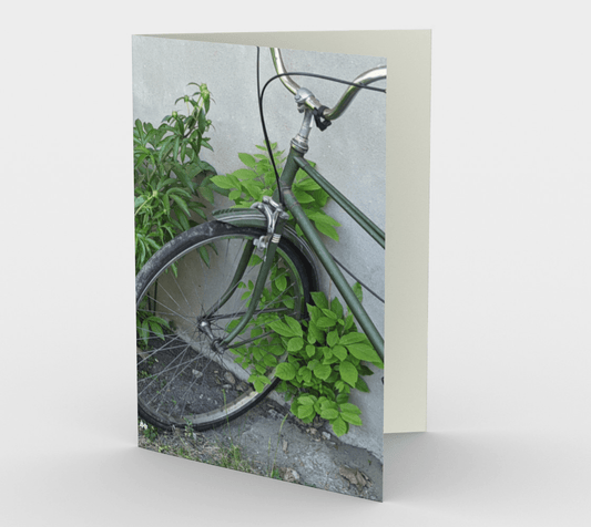 Blank Greeting Card | 5 x 7 | Green Bicycle