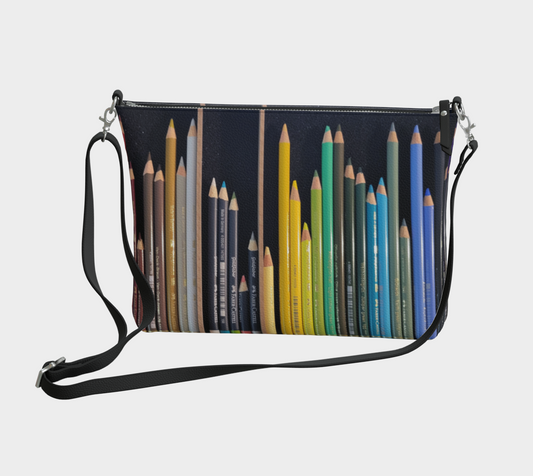 Vegan Leather Crossbody | Pencils, Blues