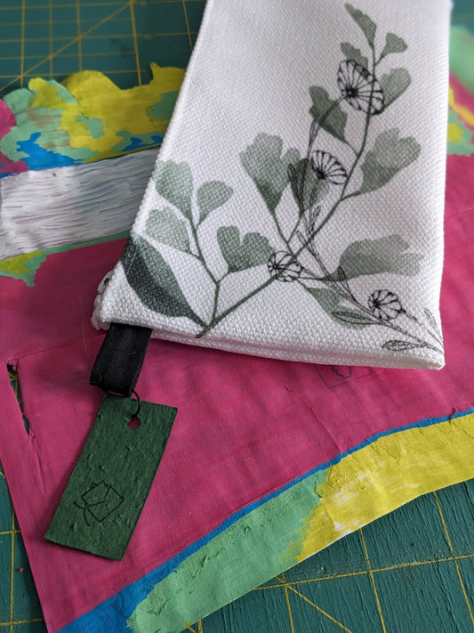 Cotton Canvas Pencil Case | Floral Moss