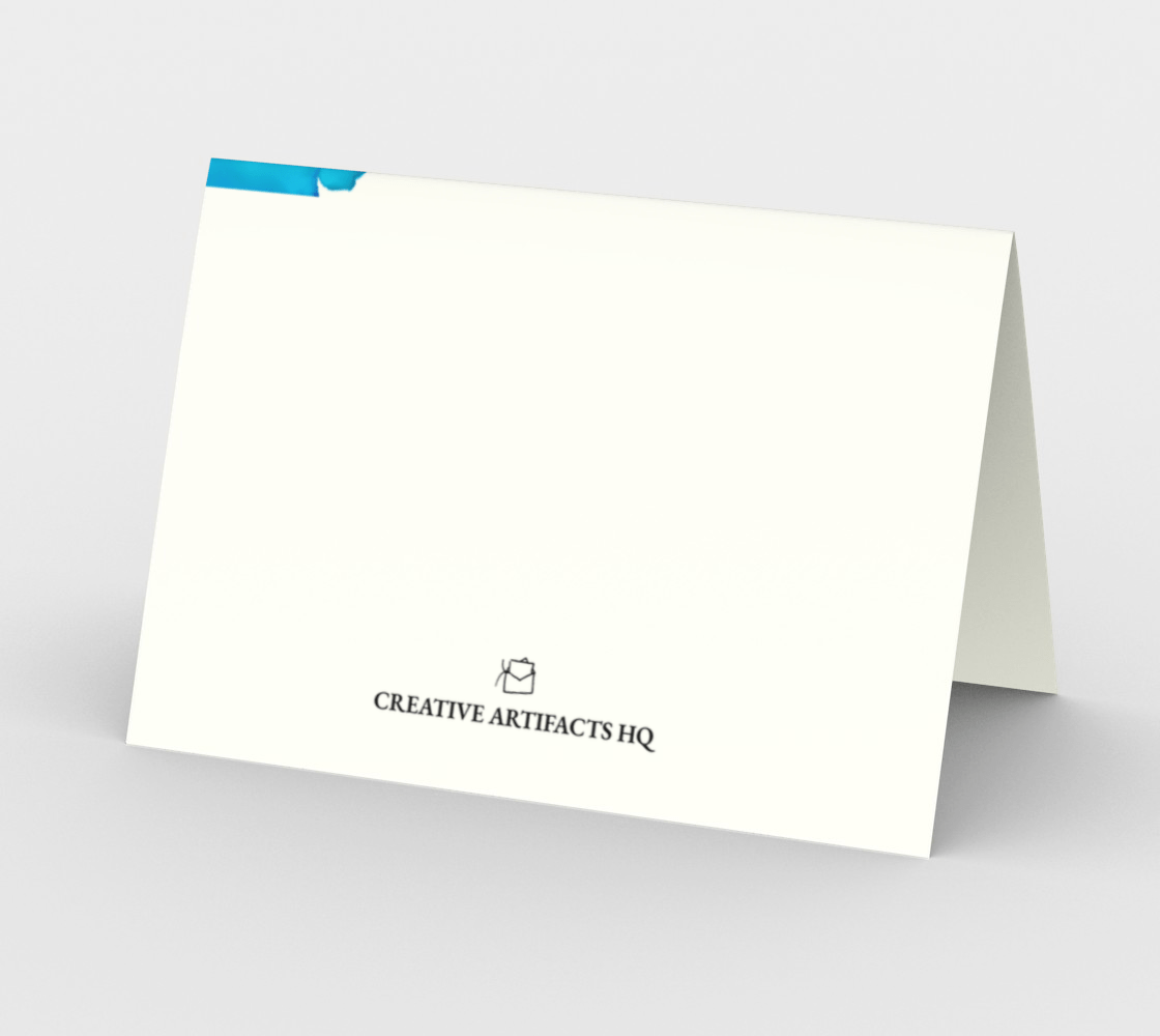Blank Greeting Card | 5 x 7 | Blue Ink Wave