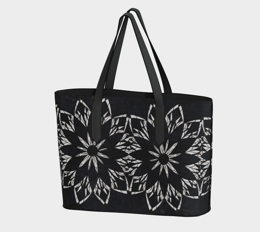 Vegan Leather Bag | Black Stained Glass