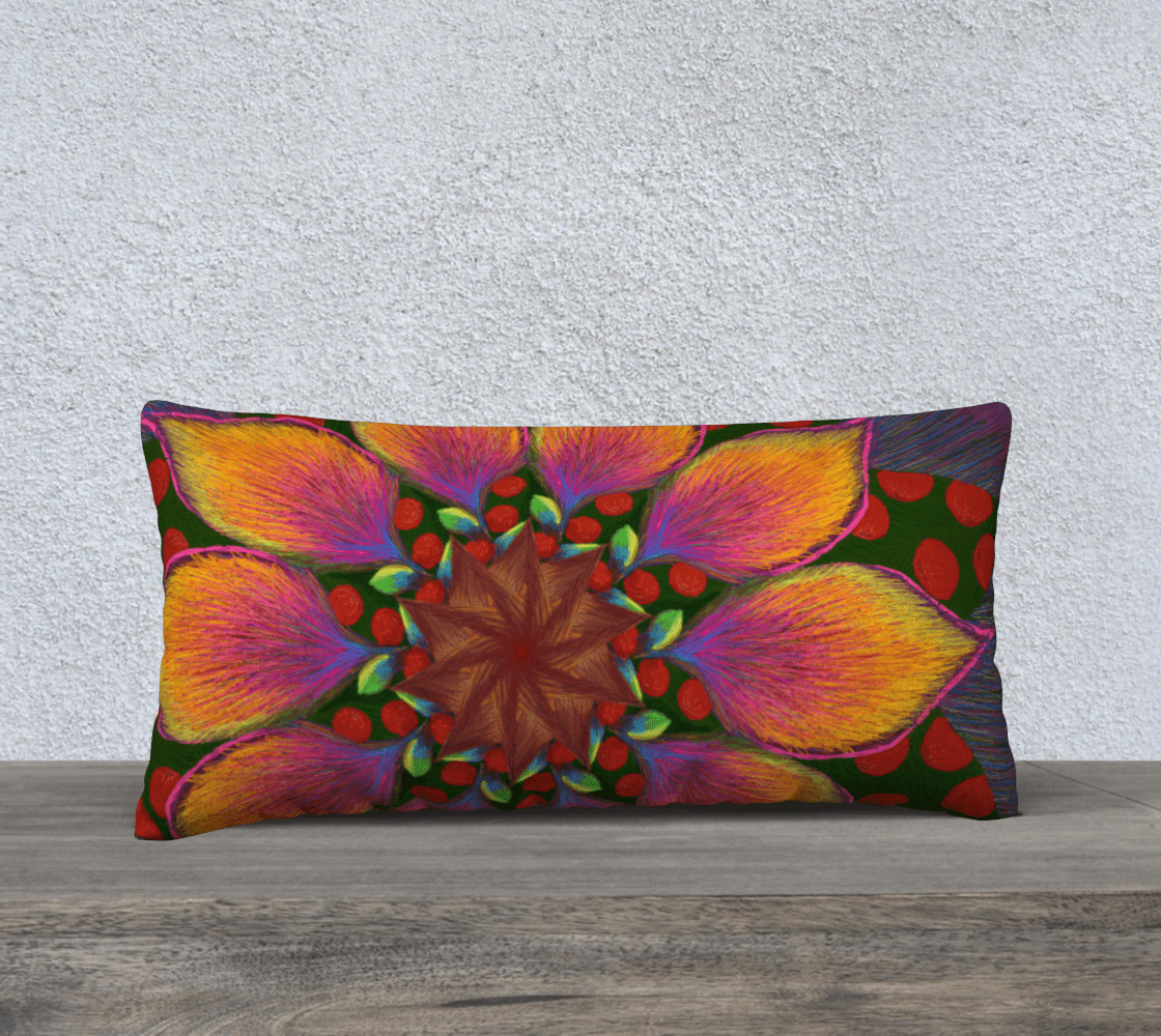 Throw Pillow Cover | 24 x 12 | Flower Power