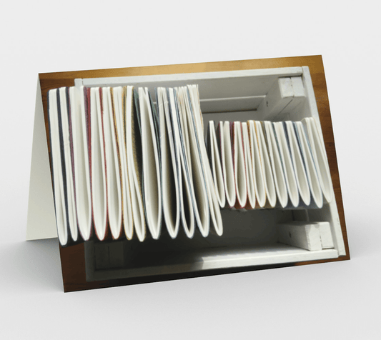 Blank Greeting Card | 5 x 7 | Notebooks in a Crate