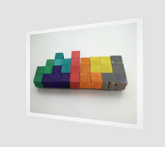 Art Print | Wooden Tetrominoes