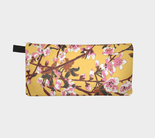 Zippered Cotton Canvas Pencil Case | Floral Mustard