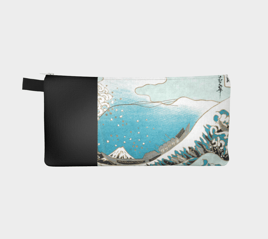 Zippered Cotton Canvas Pencil Case | The Great Wave