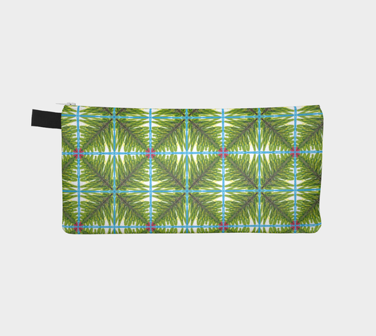 Zippered Cotton Canvas Pencil Case | Repeating Fern
