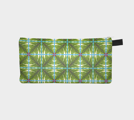 Zippered Cotton Canvas Pencil Case | Repeating Fern