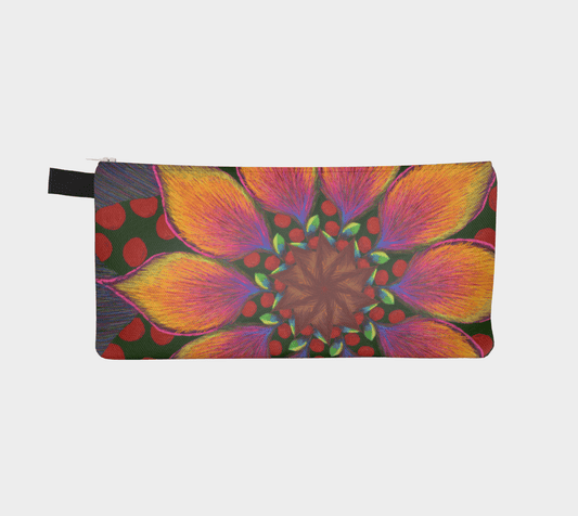 Zippered Cotton Canvas Pencil Case | Flower Power