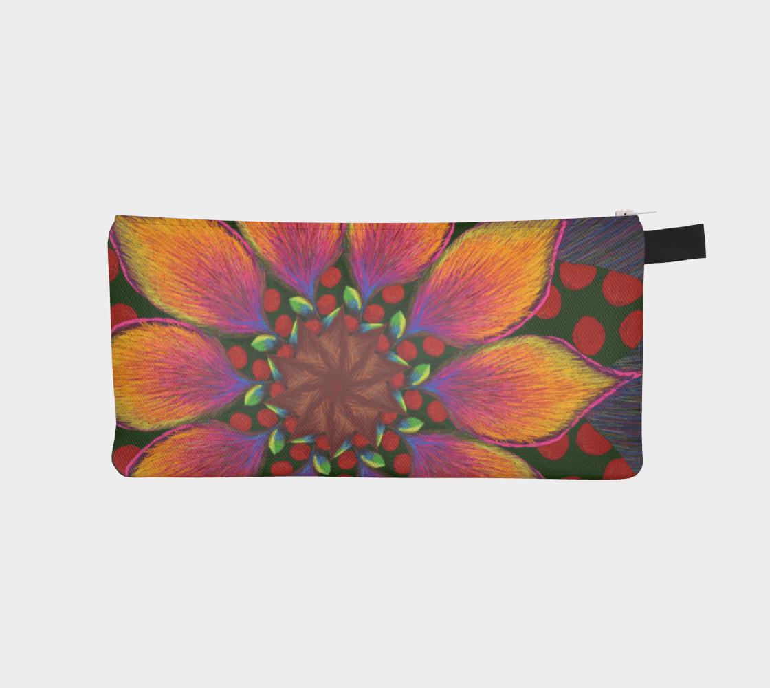 Zippered Cotton Canvas Pencil Case | Flower Power
