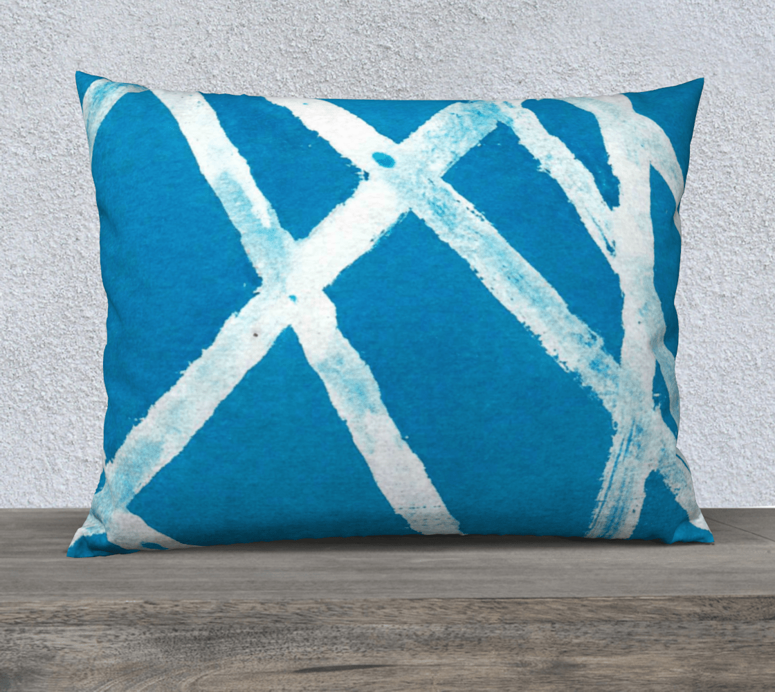 Throw Pillow Cover | 26 x 20 | White Lined