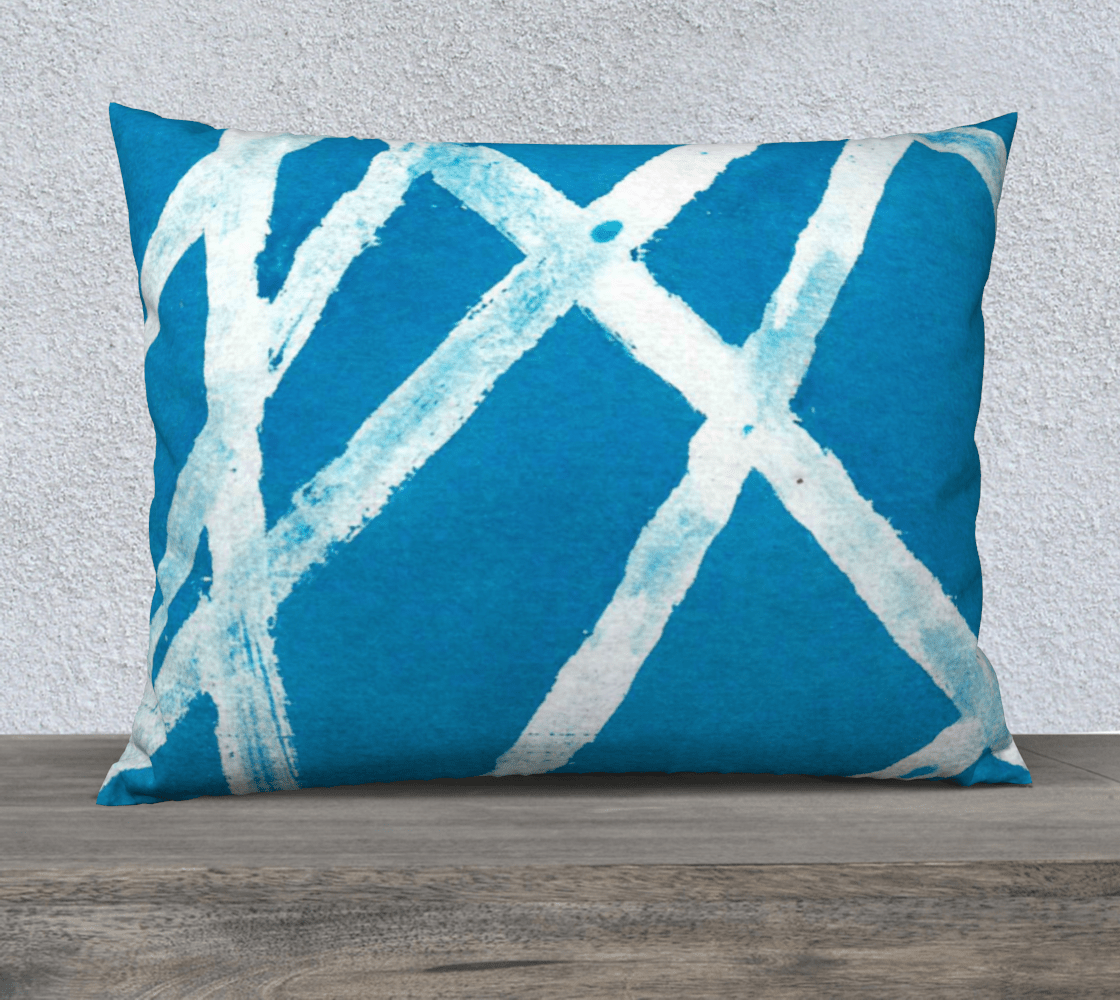 Throw Pillow Cover | 26 x 20 | White Lined
