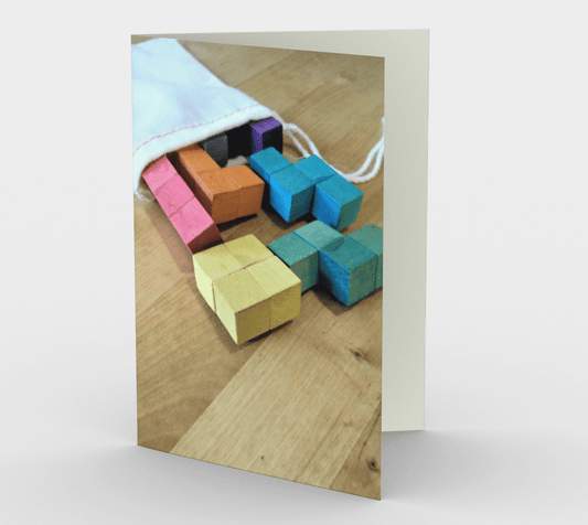 Blank Greeting Card | Tetrominos Draw String Bag