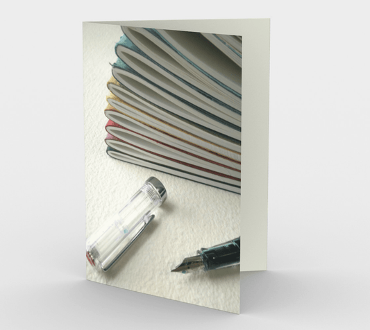 Blank Greeting Card | Notebooks and Fountain Pen