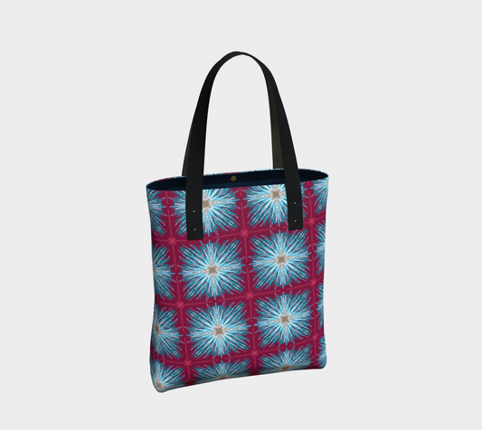 Lined Tote Bag | Royal Snowflake