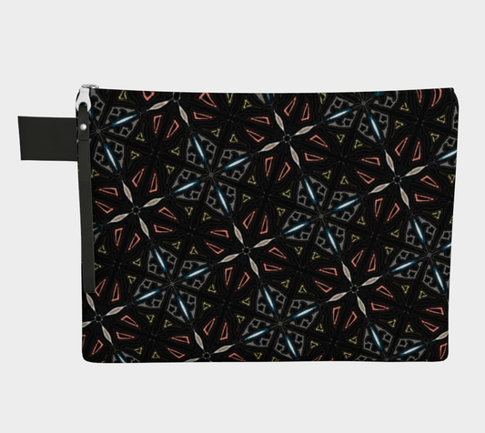 Zippered Cotton Canvas Carry All | Dark tiles